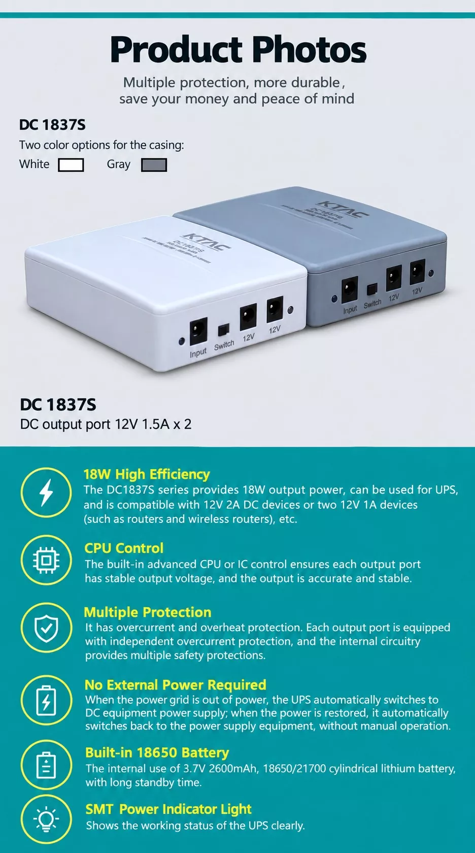 18W DC Mini UPS